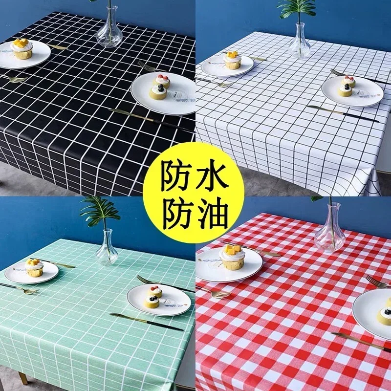 

PVC checkered tablecloth, rectangular waterproof, oil resistant, and washable tablecloth for household use