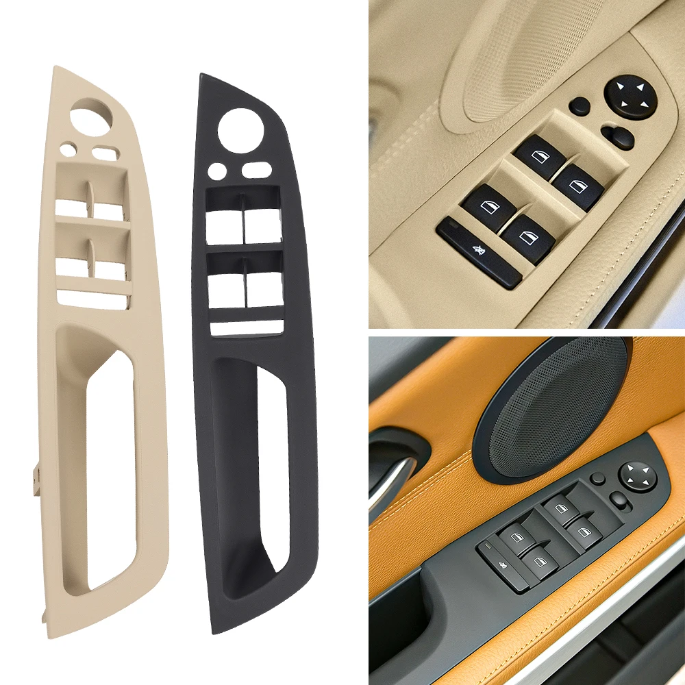 

Beige Black Armrest Car left front driver's seat LHD Interior Door Handle Inner Panel Pull Trim Cover For BMW X5 E70 X6 E71 E72