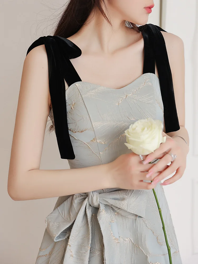 French Style Vintage Printed Prom Dress Spaghetti Strap Bow Formal Party Dresses Knee-Length Sleeveless Zipper Banquet Gown
French Style Vintage Printed Prom Dress Spaghetti Strap Bow Formal Party Dresses Knee-Length Sleeveless Zipper Banquet Gown