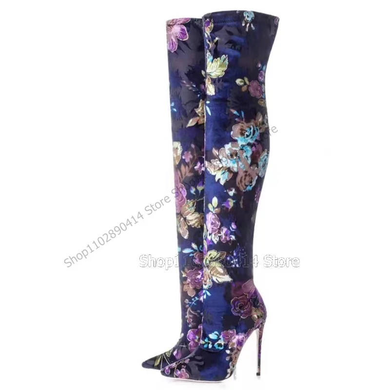 Colorful Flower Print Pointed Toe Boots Thigh High Women Shoes Stilettos High Heels Novel Fashion Sexy 2023 Zapatos Para Mujere
Colorful Flower Print Pointed Toe Boots Thigh High Women Shoes Stilettos High Heels Novel Fashion Sexy 2023 Zapatos Para Mujere