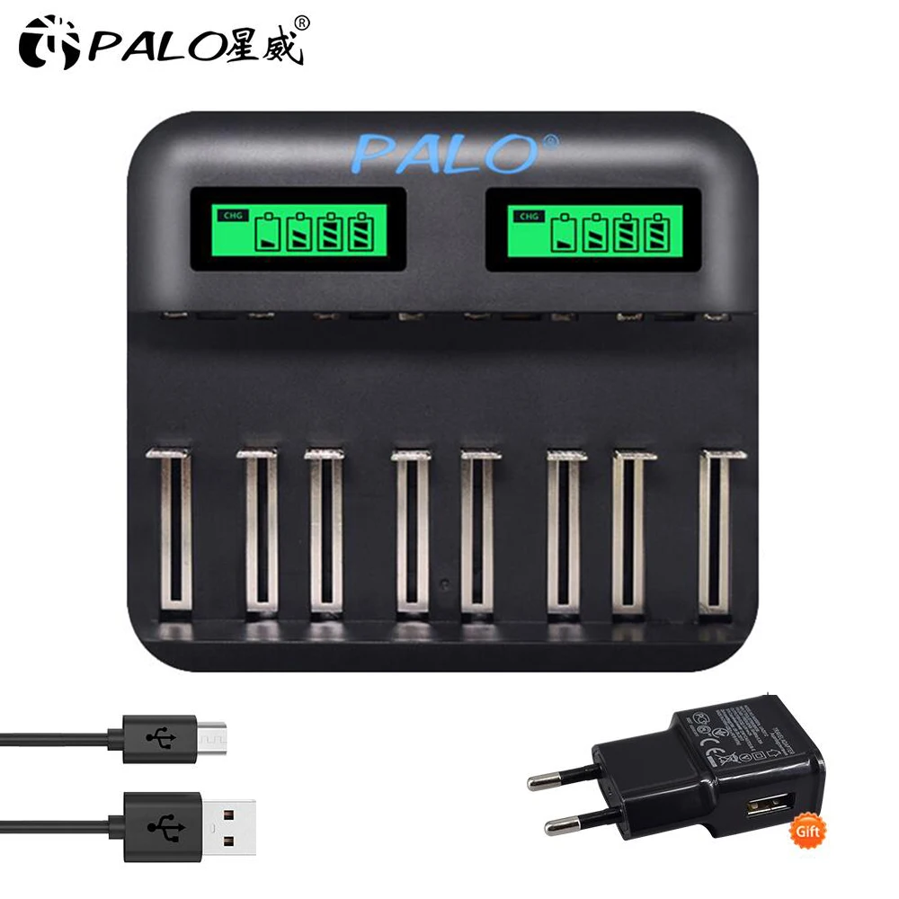 PALO Smart Fast LCD Display AA AAA C D Battery Charger Quick Charger For 1.2V Ni-MH NI-CD AA AAA C D Size rechargeable batteries
PALO Smart Fast LCD Display AA AAA C D Battery Charger Quick Charger For 1.2V Ni-MH NI-CD AA AAA C D Size rechargeable batteries
