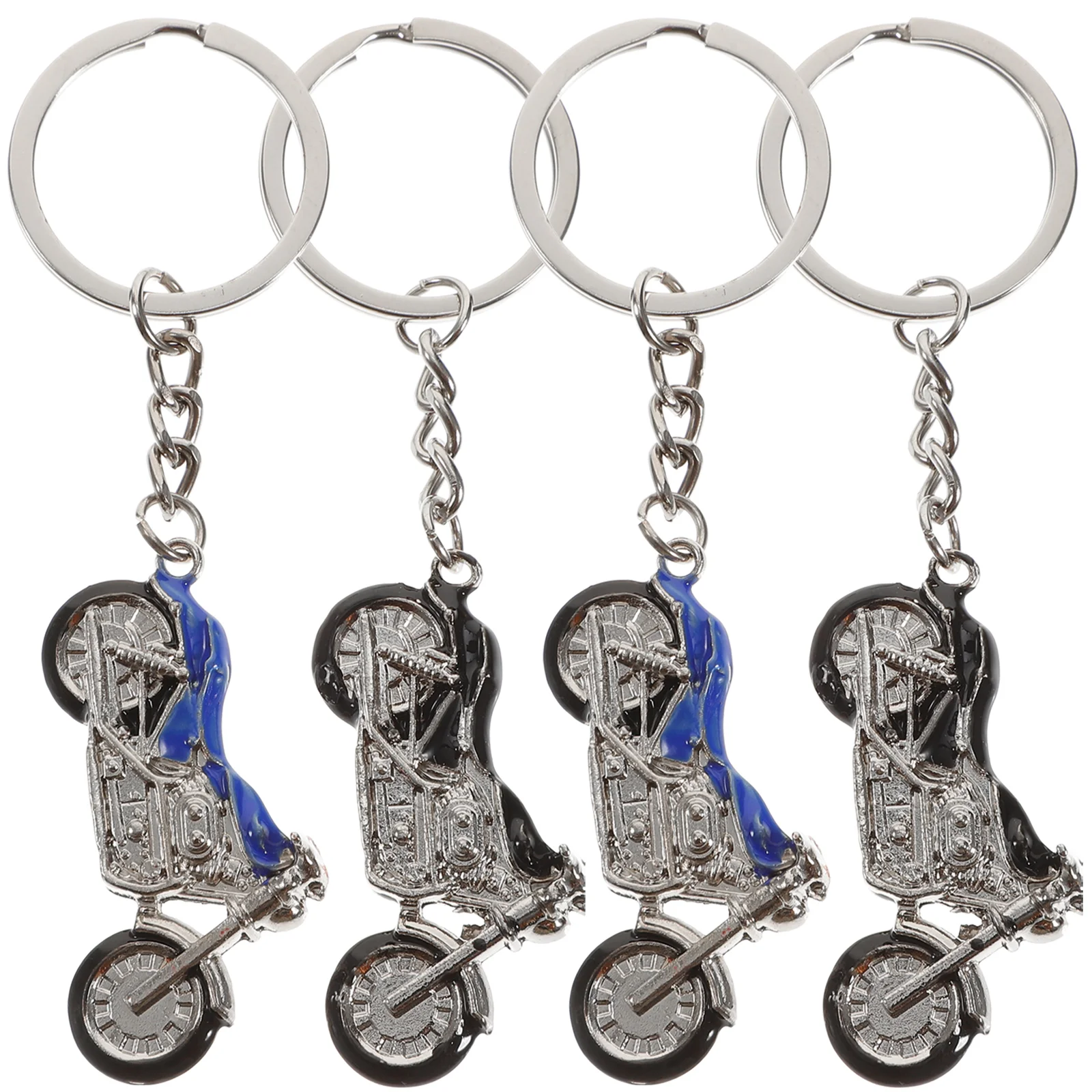 

4pcs Keyring Car Keychains For Men Motorcycle Creative Pattern Car Keyring Purse Bag Pendant Decoration (Random Color)