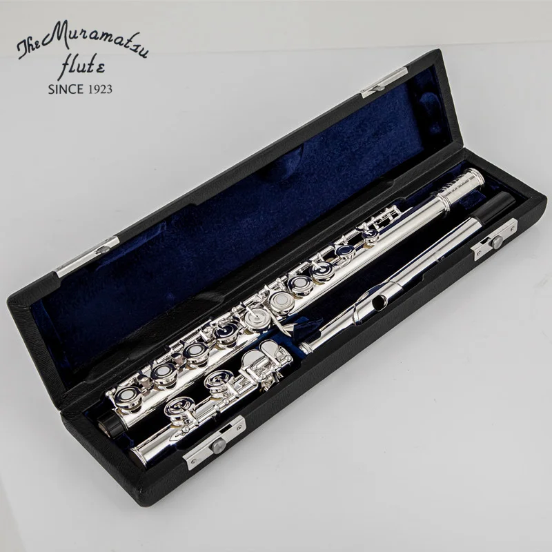 

muramatsu Flute Professional Cupronickel Opening C Key 16 Hole Flute Silver Plated Musical Instruments With Case and Accessories