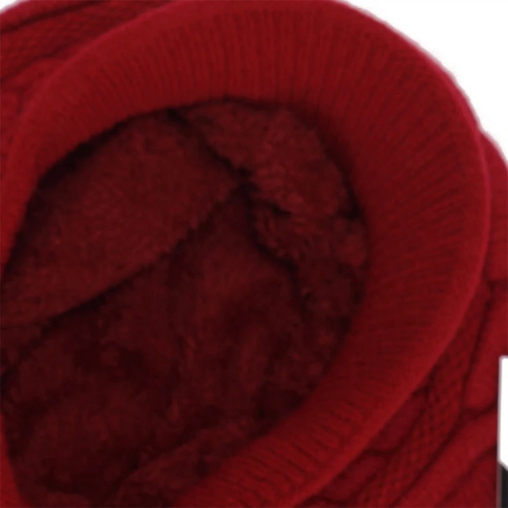 

Warm Knitted Hat Knit Fleece Thick Women Winter Baggy Beanie Crochet Hat Girl Slouch Ski Cap For Women Affordable