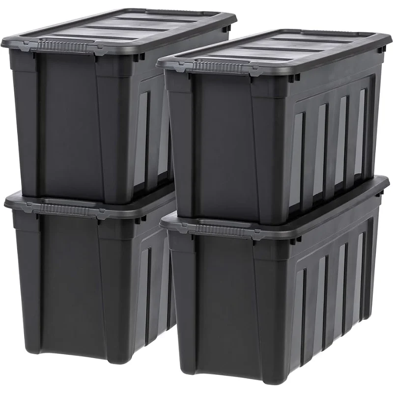 IRIS USA 31 Gallon Heavy-Duty Storage Plastic Bin Tote Container, Black, Set of 4
IRIS USA 31 Gallon Heavy-Duty Storage Plastic Bin Tote Container, Black, Set of 4
