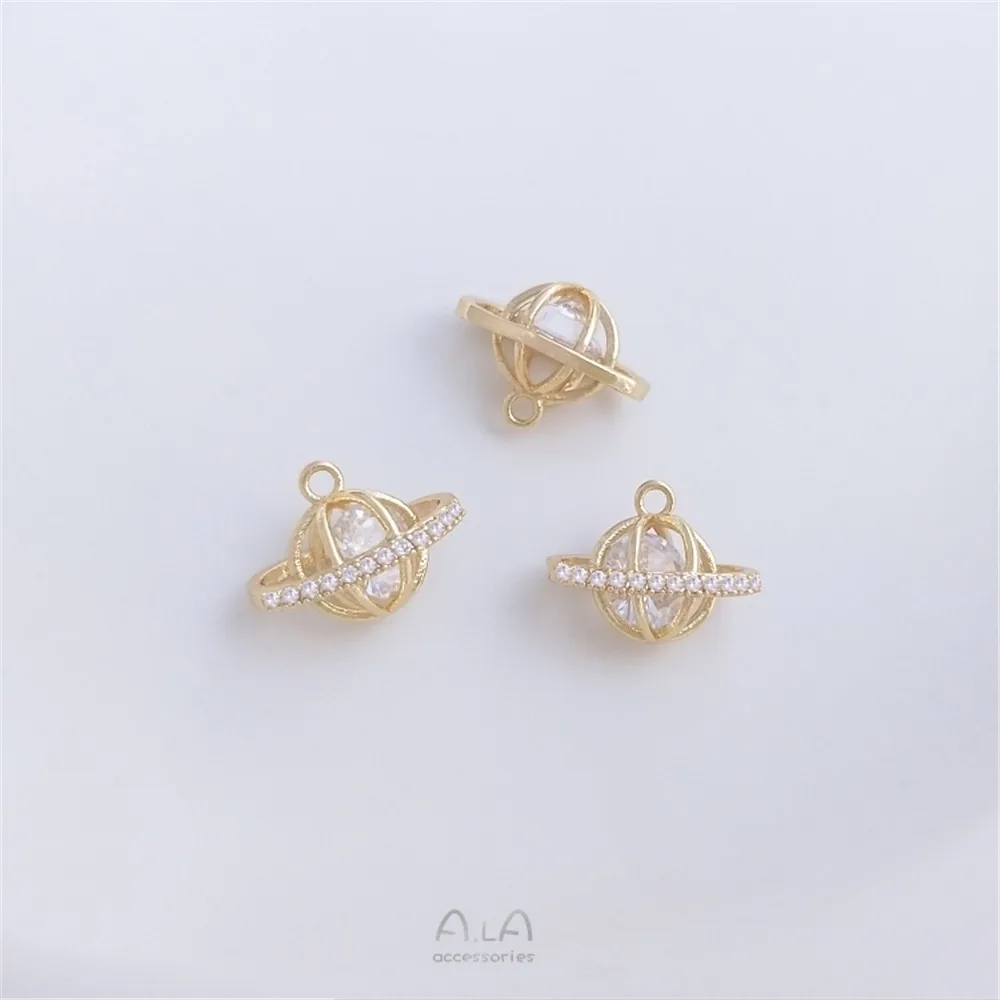 14K bag gold bag Zircon Planet Pendant Handmade ornaments Pendant diy bracelet necklace earrings hanging accessories
14K bag gold bag Zircon Planet Pendant Handmade ornaments Pendant diy bracelet necklace earrings hanging accessories