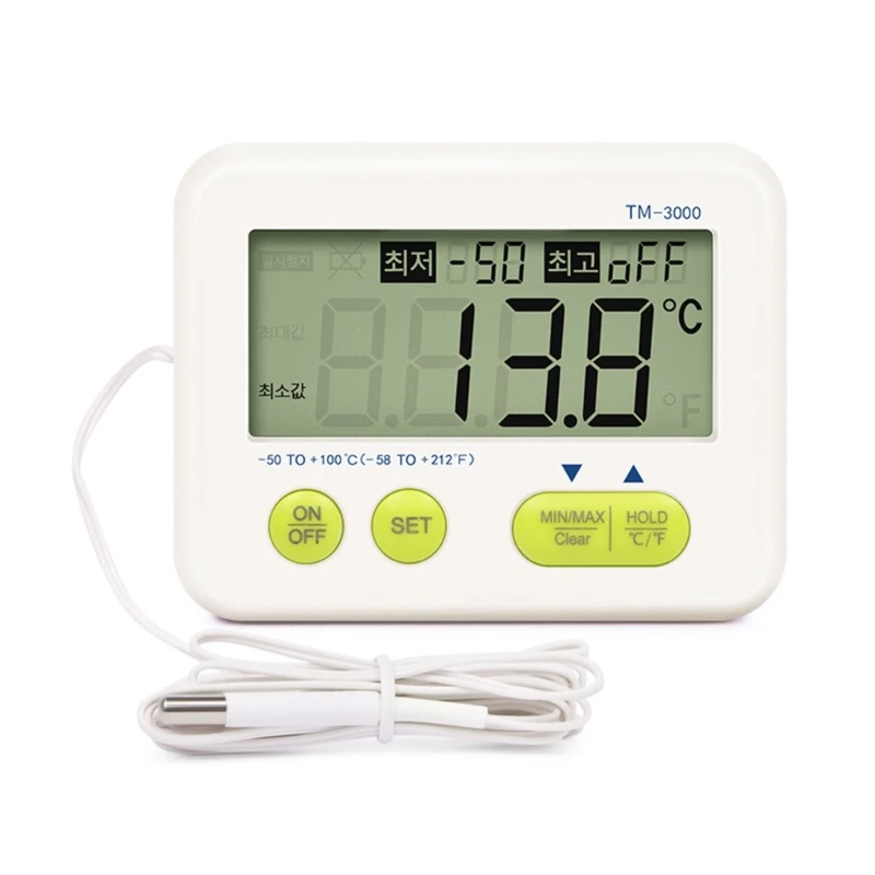 Digital Display Thermometer with Probes & Alarm for Indoor Wall Mounted Temperature Detector Temp Meter
Digital Display Thermometer with Probes & Alarm for Indoor Wall Mounted Temperature Detector Temp Meter