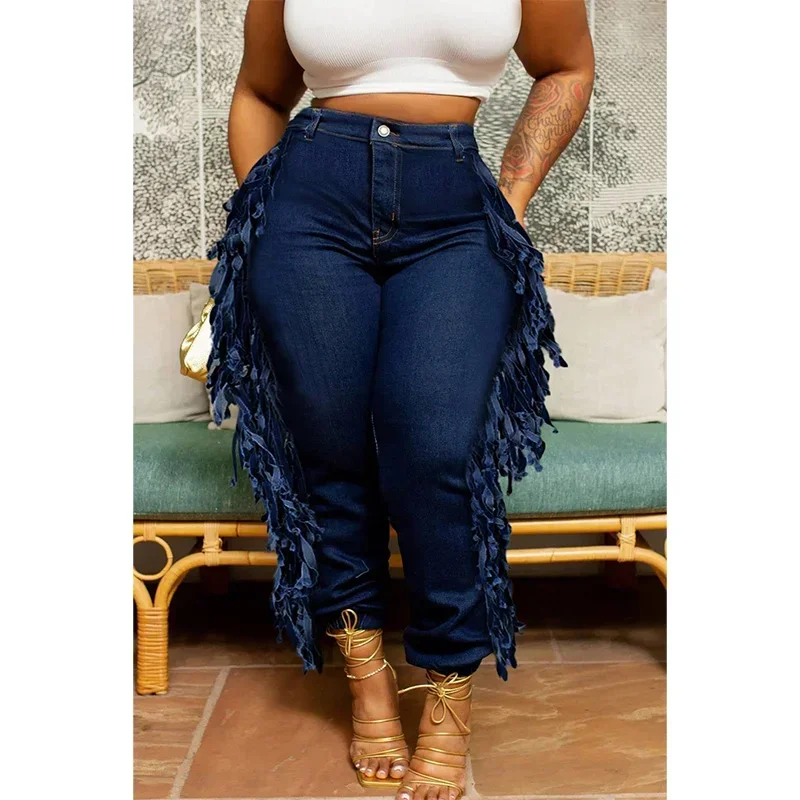 Plus Size Daily Jeans Denim Fringe Asymmetric Waist Cargo Jeans With Pocket Vestidos para mujer
Plus Size Daily Jeans Denim Fringe Asymmetric Waist Cargo Jeans With Pocket Vestidos para mujer