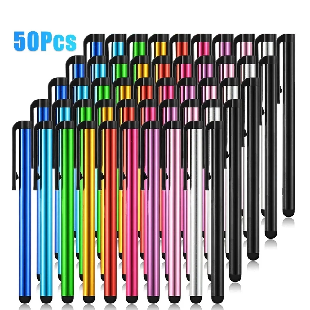 

50Pcs Universal Touch Screen Stylus Pen For iPad iPhone 12 13 Capactive Touch Pen Pencil With Pen Clip For Smart Phone Tablet