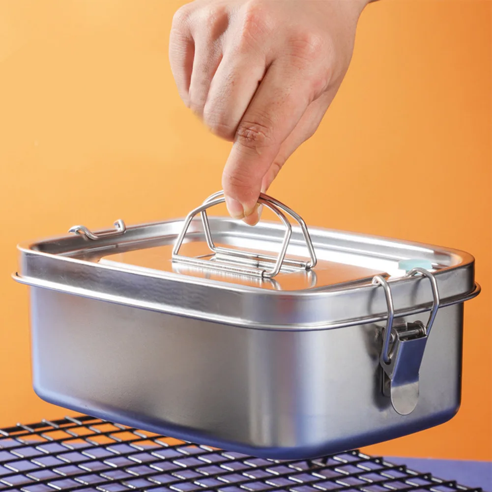 Square Sealed Bento Box Stainless Steel Lunch Box Food Fruit Kitchen Leak Proof Container Silver Lunch Box Heat Corrosion Resist
Square Sealed Bento Box Stainless Steel Lunch Box Food Fruit Kitchen Leak Proof Container Silver Lunch Box Heat Corrosion Resist