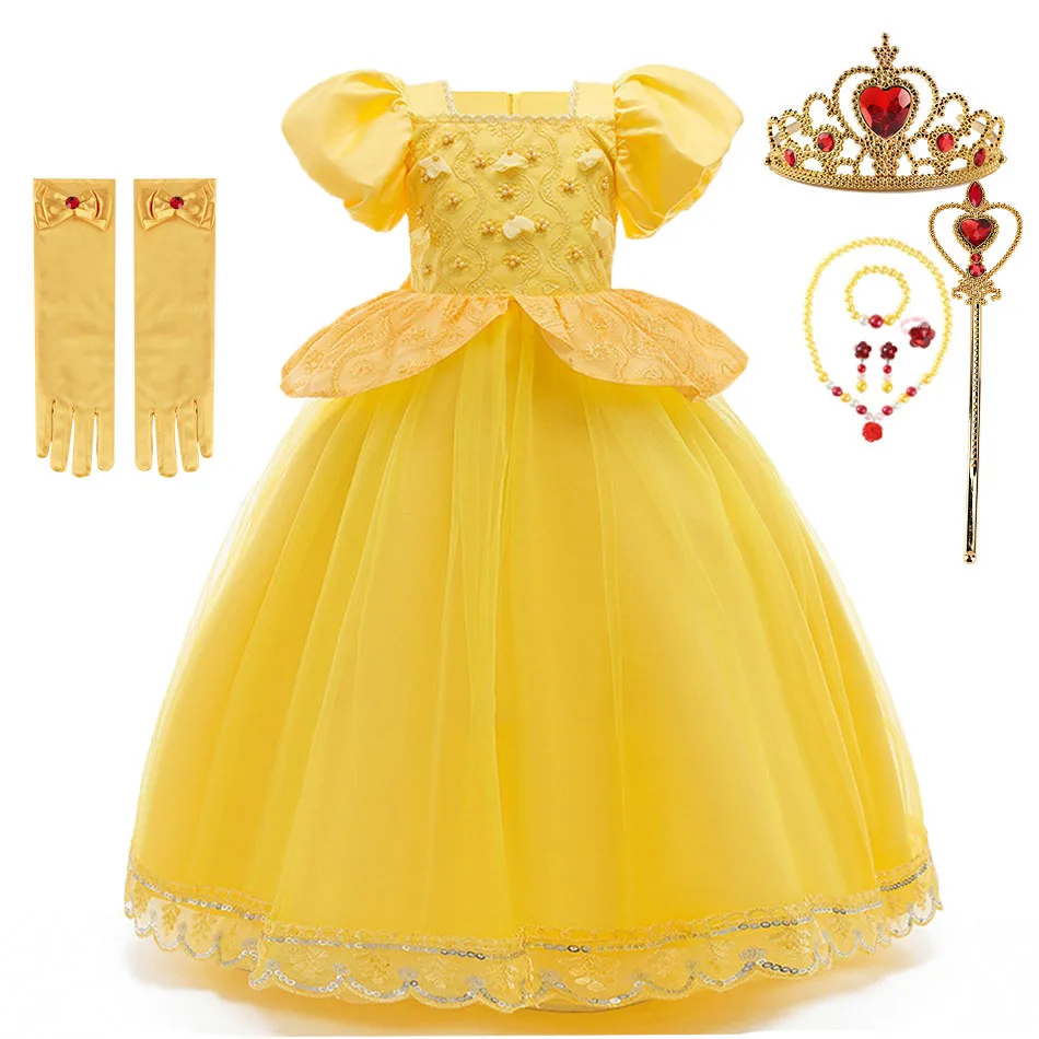 Girl Belle Princess Dress Children Halloween Birthday Children Halloween Carvinal Clothes Baby Girls Pearls Decoration Vestidos
Girl Belle Princess Dress Children Halloween Birthday Children Halloween Carvinal Clothes Baby Girls Pearls Decoration Vestidos