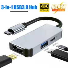 USB Type C 3.1 To HDMI-Compatible 3 In 1 Extender Type-C Dock USB 3.0 Hub Multiport Adapter Splitter For Macbook/Pro/Chromebook
USB Type C 3.1 To HDMI-Compatible 3 In 1 Extender Type-C Dock USB 3.0 Hub Multiport Adapter Splitter For Macbook/Pro/Chromebook