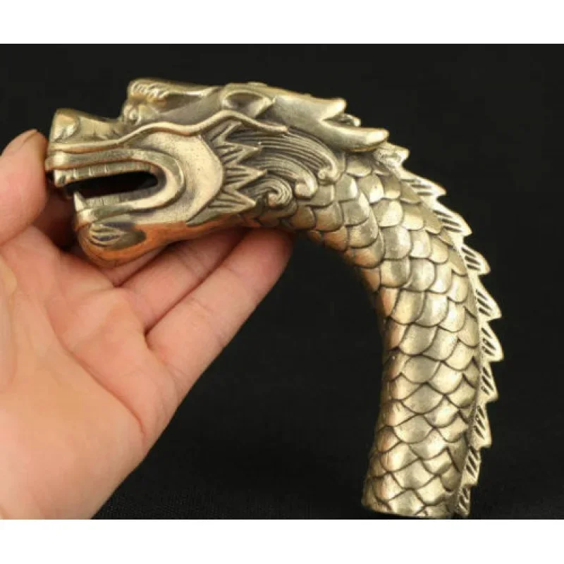 Chinese Old Handmade Copper Carved Mascot Dragon Exquisite Statue Cane Hea
Chinese Old Handmade Copper Carved Mascot Dragon Exquisite Statue Cane Hea