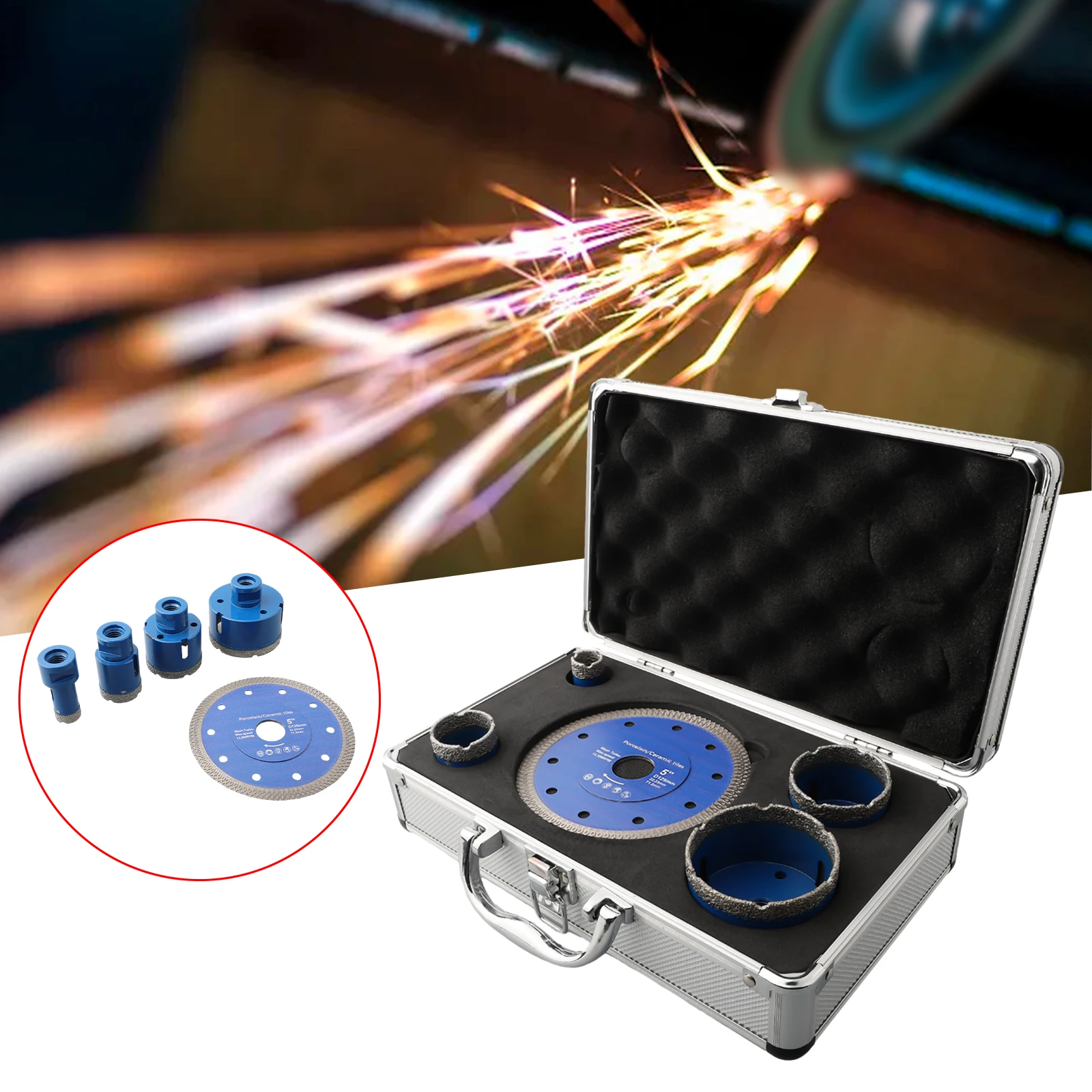 M14 Hole Opener Cutting Disc Set Hole Opener Diameter 20-68mm 125mm Cutting Disc For Tile Marble Concrete Angle Grinder Parts
M14 Hole Opener Cutting Disc Set Hole Opener Diameter 20-68mm 125mm Cutting Disc For Tile Marble Concrete Angle Grinder Parts