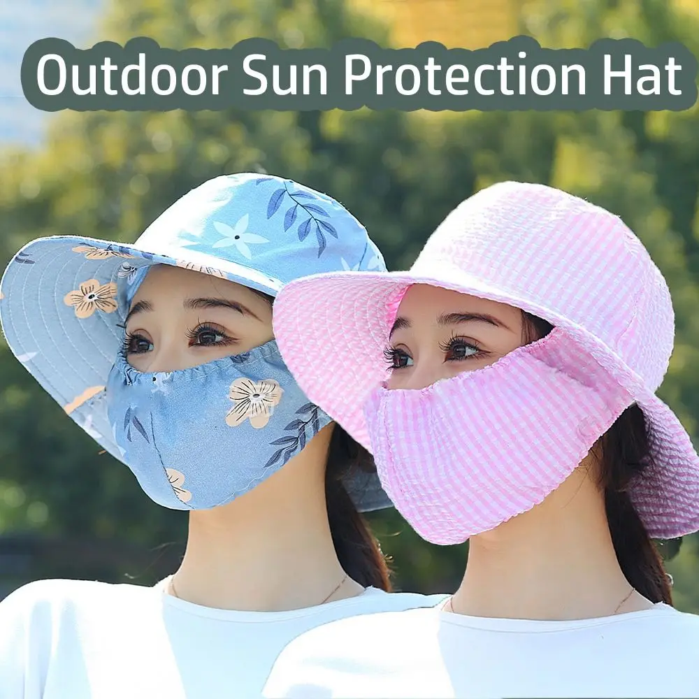 

Shawl Sun Protection Hat Wide Brim Protect Face Neck Women's Ponytail Hat Anti-uv Tea Picking Cap Agricultural Work