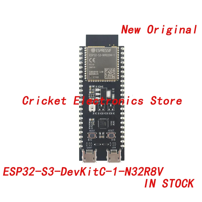 ESP32-S3-DevKitC-1-N32R8V Gen-Purpose Dev Bd, embeds ESP32-S3-WROOM-2-N32R8V 32 MB Octal flash & 8 MB Octal PSRAM w Pin Header
ESP32-S3-DevKitC-1-N32R8V Gen-Purpose Dev Bd, embeds ESP32-S3-WROOM-2-N32R8V 32 MB Octal flash & 8 MB Octal PSRAM w Pin Header