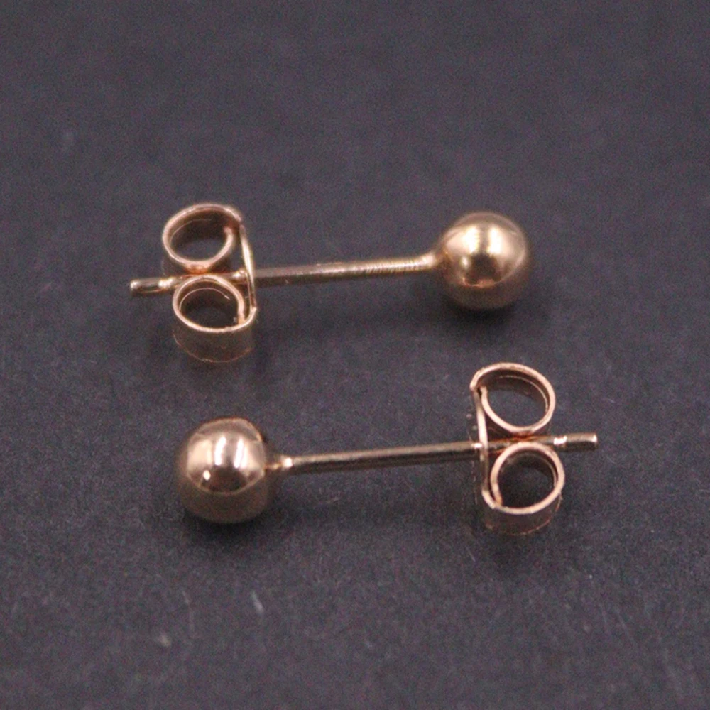 Au750 Pure 18K Rose Gold Women Earrings 4mmW Smooth Ball Stud Earrings 0.9-1.1g
Au750 Pure 18K Rose Gold Women Earrings 4mmW Smooth Ball Stud Earrings 0.9-1.1g