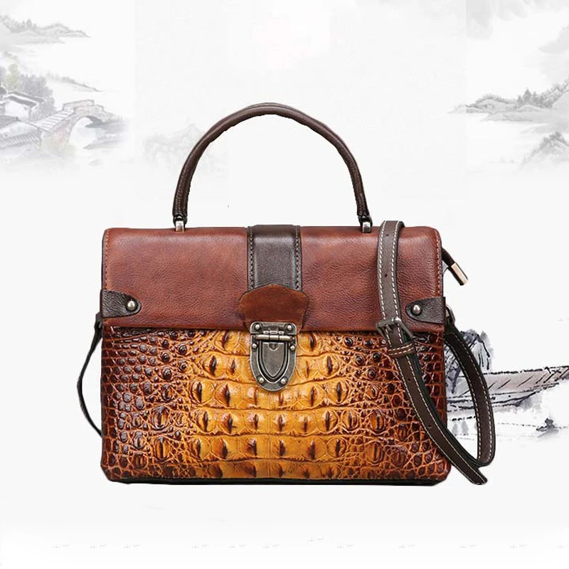 Women's Shoulder Bag Luxury Designer Handbag Retro Embossed Cowhide Crossbody Tote Crocodile Print Overlay Purse Messenger Bag
Women's Shoulder Bag Luxury Designer Handbag Retro Embossed Cowhide Crossbody Tote Crocodile Print Overlay Purse Messenger Bag