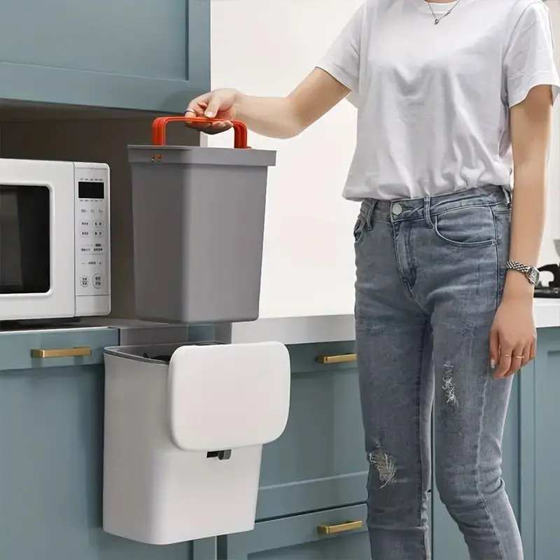9L/7L Wall Mounted Trash Can, High Quality PP Material, Suitable For Kitchen, Bathroom And Living Room, White/Grey
9L/7L Wall Mounted Trash Can, High Quality PP Material, Suitable For Kitchen, Bathroom And Living Room, White/Grey