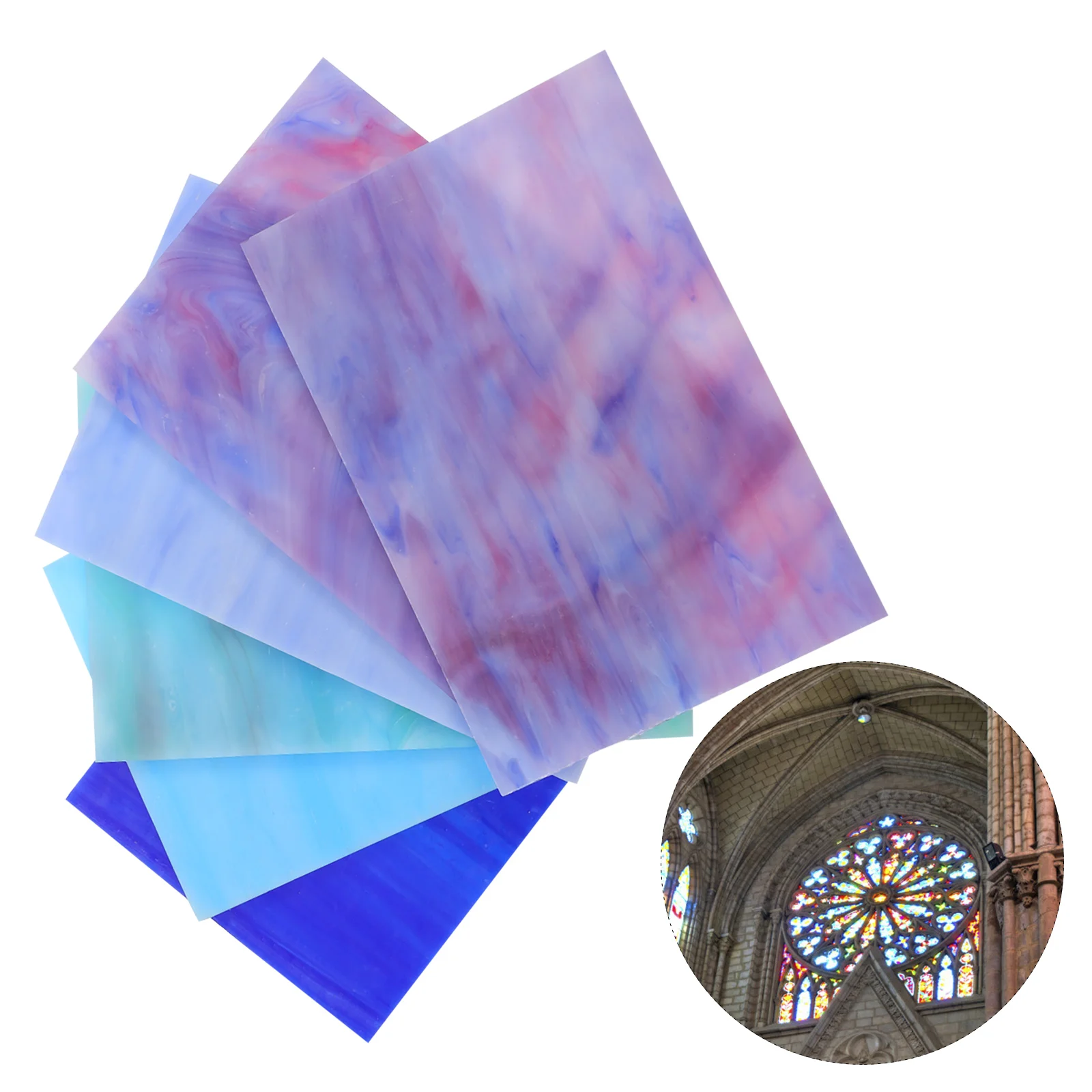 

6 Pcs Colored Mica Flakes Church Mosaic Glass Candlesticks Cathedral Tile Ceramic Stained
