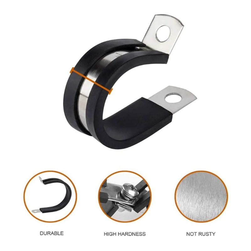 48 Pieces Of 13Mm Fine Workmanship Cable Clamp Durable Stainless Steel Pipe Rack Black And White
48 Pieces Of 13Mm Fine Workmanship Cable Clamp Durable Stainless Steel Pipe Rack Black And White