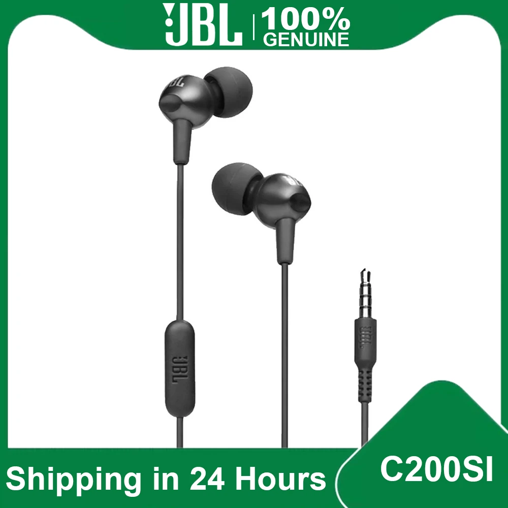 

JBL C200si In-ear 3.5mm Wired Earphones Sports Music Headset Gym Gaming Earbuds Deep Bass line Control with Mic Smart Phones