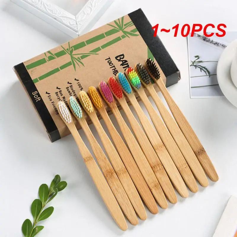 

1~10PCS Colorful Natural Bamboo Toothbrush Set Soft Bristle Charcoal Teeth Whitening Bamboo Toothbrushes Soft Oral Care