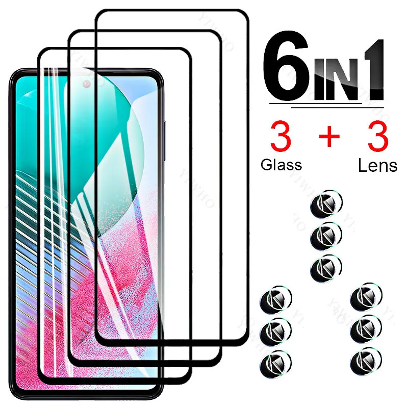 

6 In 1 Protection Tempered Glass for Samsung Galaxy M54 M14 M04 Screen Protector Cover Film M 54 14 04 M13 M23 M33 M53 5G 4G