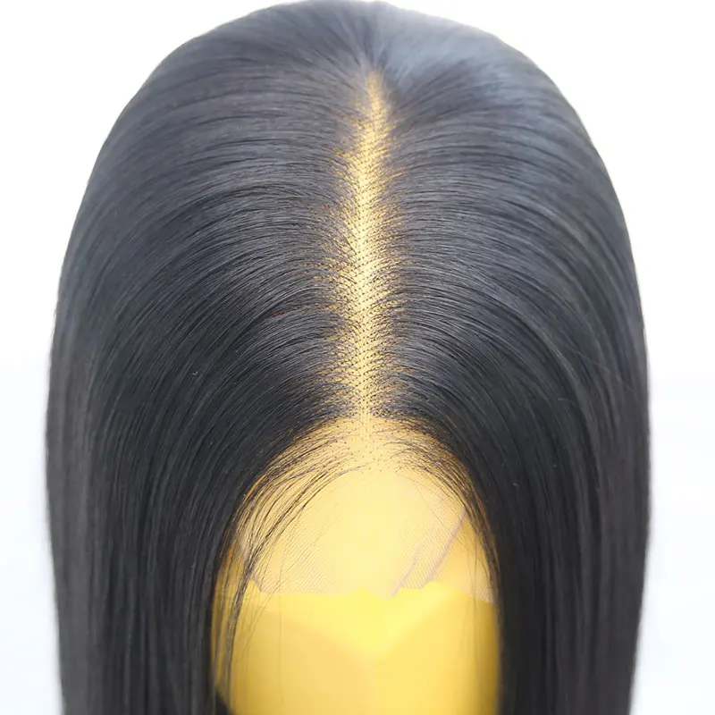 

Прямой синтетический парик черного цвета с кружевом 13X4 от bomshell, бесклеевой, высококачественный, устойчивый, из волокна, средний разрез для женщин