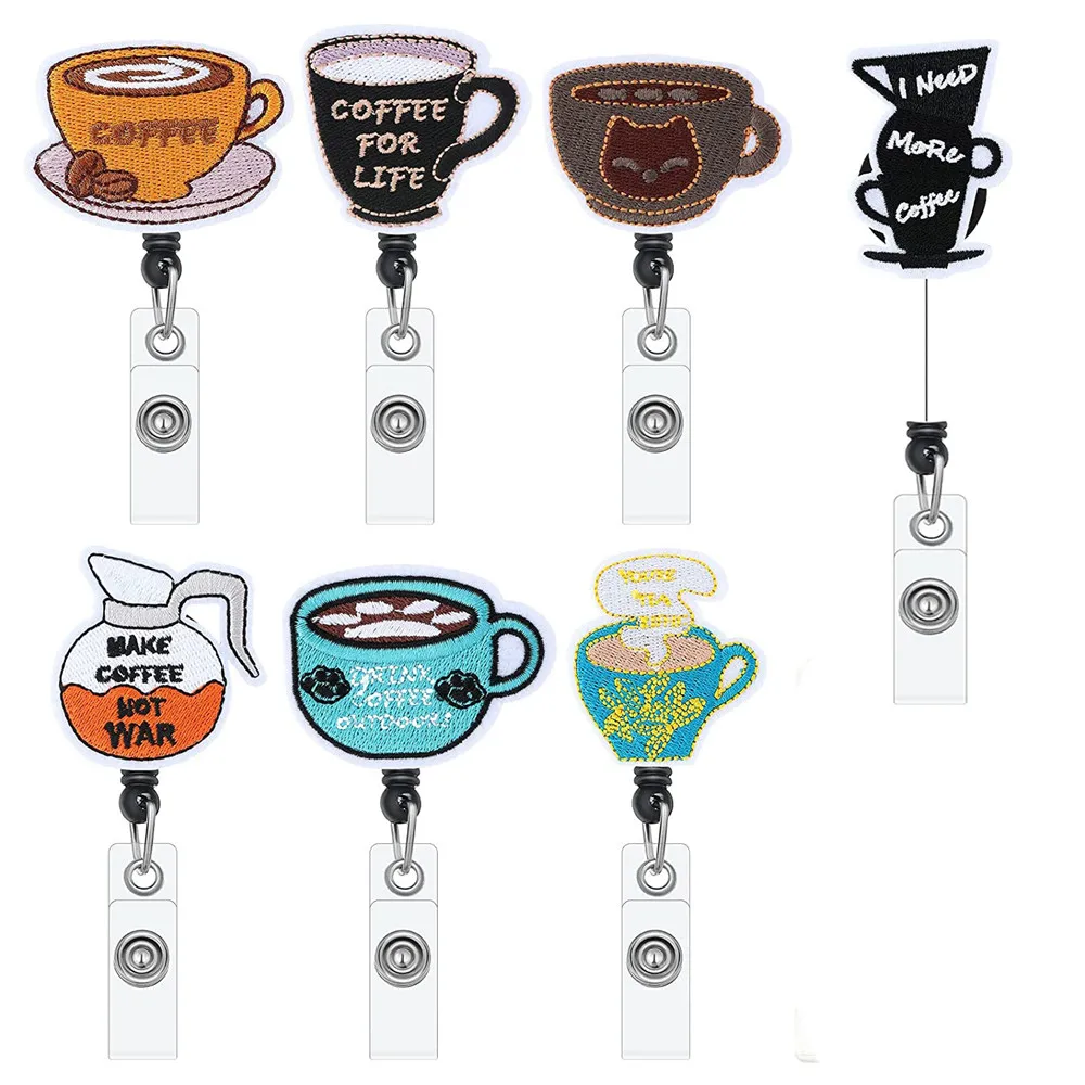 Cartoon Hand-Embroidered Coffee Cup Series Badge Key Chain Rotatable Telescopic Easy-To-Pull Student Work Clip Key Chain
Cartoon Hand-Embroidered Coffee Cup Series Badge Key Chain Rotatable Telescopic Easy-To-Pull Student Work Clip Key Chain