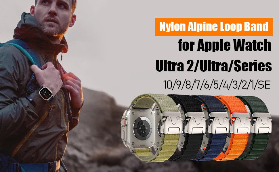 Alpine Parachute Strap For Apple Watch Ultra 2 band 49mm 46mm 45mm 44mm 40mm 42 38 Nylon bracelet iwatch series 10 9 8 7 SE Band Alpine Parachute Strap For Apple Watch Ultra 2 band 49mm 46mm 45mm 44mm 40mm 42 38 Nylon bracelet iwatch series 10 9 8 7 SE Band