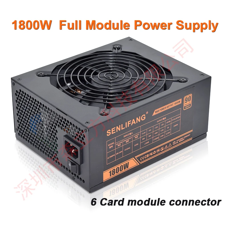 1800W Mining Full Module 180V-240V Power Supply 6 GPU Ethereum ETC RVN ATX PC psu For BTC Miner Machine
1800W Mining Full Module 180V-240V Power Supply 6 GPU Ethereum ETC RVN ATX PC psu For BTC Miner Machine