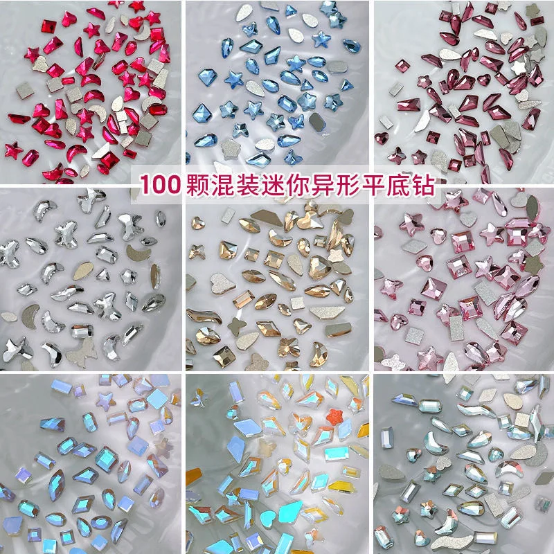 100pcs Mini Shaped Crystal Diamond Nail Decorations Flat Bottomed Rhinestone Mixed Color Glass Gemstone DIY Manicure Accessory
100pcs Mini Shaped Crystal Diamond Nail Decorations Flat Bottomed Rhinestone Mixed Color Glass Gemstone DIY Manicure Accessory