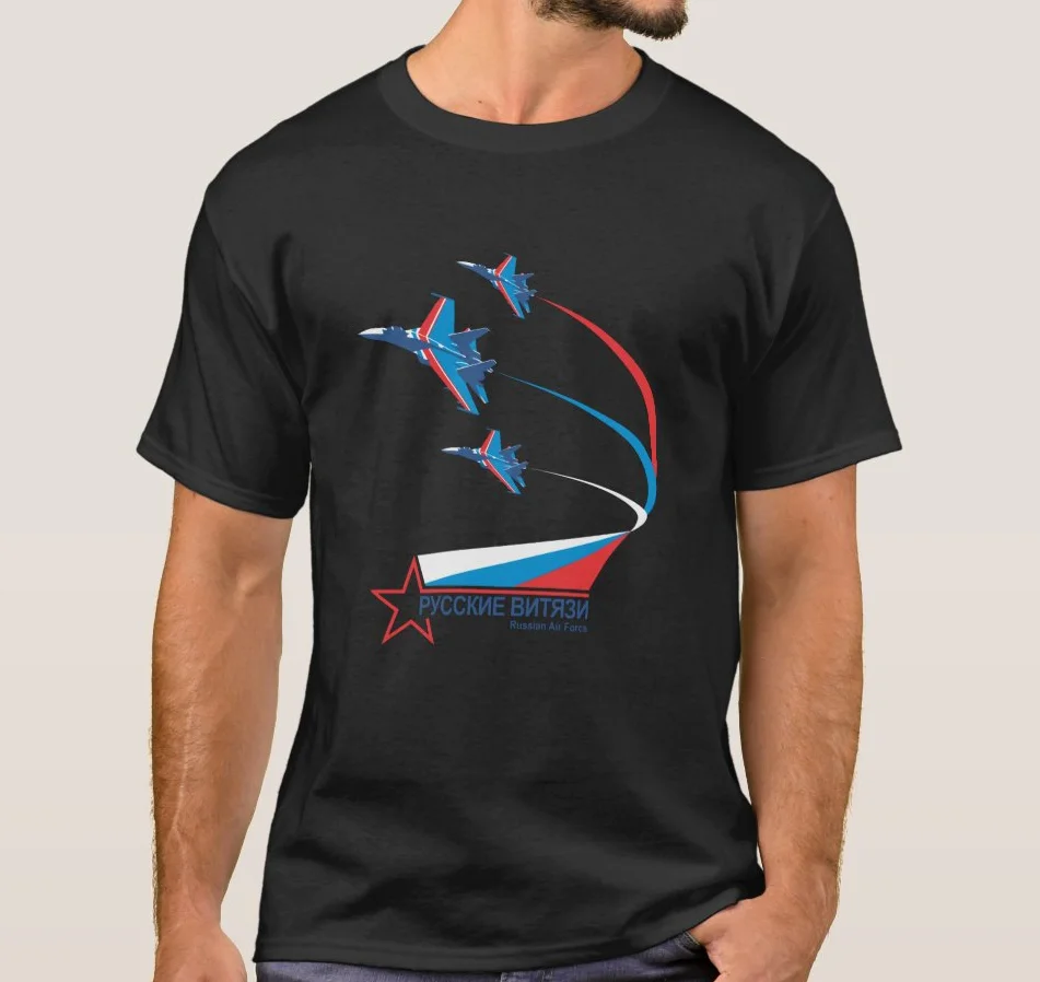 

Russian Knights Aerobatic Demonstration Team HIS - 27 T Shirt. Short Sleeve 100% Cotton Casual T-shirts Loose Top Size S-3XL