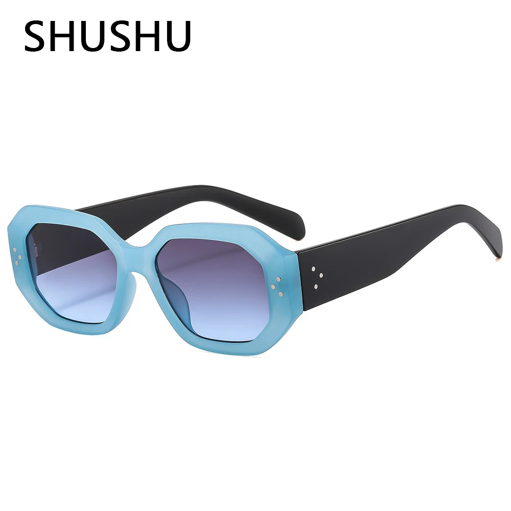 

Очки солнцезащитные мужские и женские квадратные, небольшие многоугольные прямоугольные модные брендовые дизайнерские солнечные очки в стиле ретро, с защитой UV400