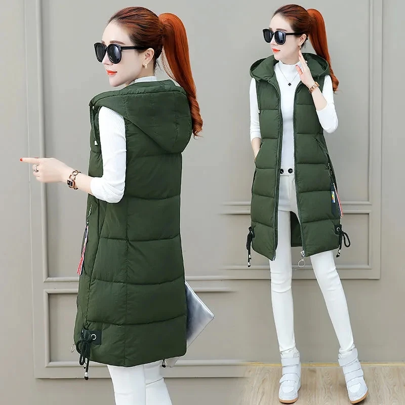 Autumn Winter Down Cotton Vest Jacket Women's Long Hooded Cotton-Padded Coat Female Waistcoat Padded Puffer Parkas Outwear 4XL
Autumn Winter Down Cotton Vest Jacket Women's Long Hooded Cotton-Padded Coat Female Waistcoat Padded Puffer Parkas Outwear 4XL