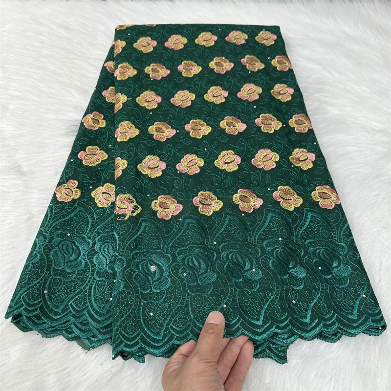 5 yard Swiss voile lace fabric heavy beaded embroidery African High Qualit 100% cotton With diamonds popular Dubai style 9L10294
5 yard Swiss voile lace fabric heavy beaded embroidery African High Qualit 100% cotton With diamonds popular Dubai style 9L10294