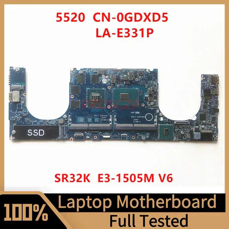 Mainboard CN-0GDXD5 0GDXD5 GDXD5 For DELL 5520 Laptop Motherboard LA-E331P With SR32K E3-1505M V6 CPU M1200 100%Full Tested Good
Mainboard CN-0GDXD5 0GDXD5 GDXD5 For DELL 5520 Laptop Motherboard LA-E331P With SR32K E3-1505M V6 CPU M1200 100%Full Tested Good