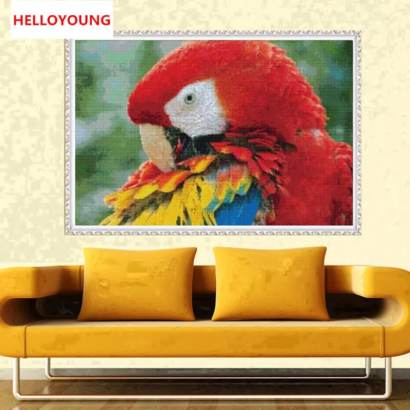 

YGS-488 DIY Full 5D Diamond Embroidery The parrot Round Diamond Painting Cross Stitch Kits Diamond Mosaic home Decoration