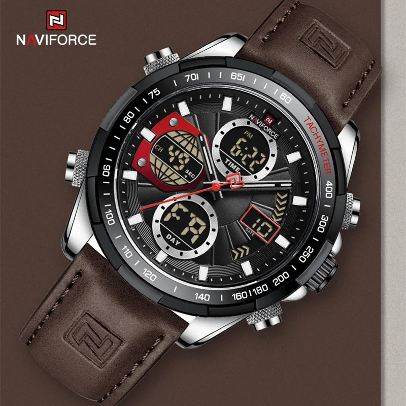 NAVIFORCE Sports Men‘s Watches Fashion Digital Quartz Wristwatches Leather Waterproof Dual Display Date Clock Relogio Masculino
NAVIFORCE Sports Men‘s Watches Fashion Digital Quartz Wristwatches Leather Waterproof Dual Display Date Clock Relogio Masculino