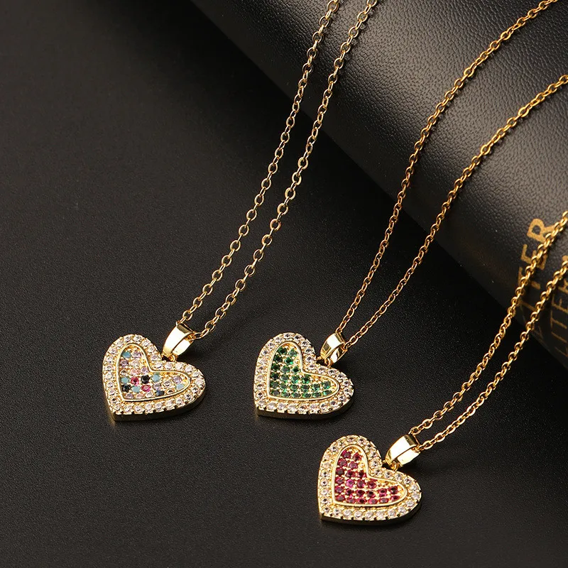 Necklace for Women's 18k Gold Plated Claw Set with Colorful Crystal Zircon Heart shaped Pendant Sweet Romantic Fashion Jewelry
Necklace for Women's 18k Gold Plated Claw Set with Colorful Crystal Zircon Heart shaped Pendant Sweet Romantic Fashion Jewelry