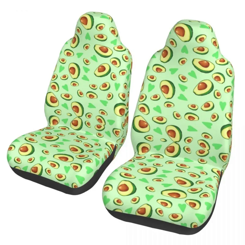 

3D Print Avocado Heart Pattern Car Seat Covers Universal Fit for Cars Trucks SUV or Van Bucket Seats Protector Covers Women Men