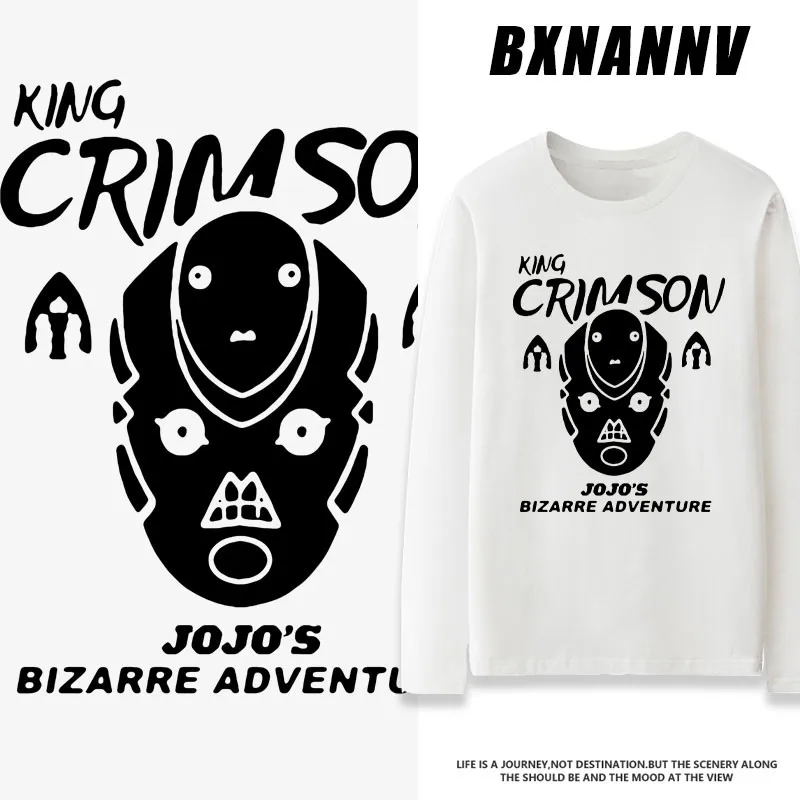 

Jojo's Wonderful Adventure T-shirt Men's Long Sleeve Platinum Star Crazy Diamond Co Branded Youth Loose Clothing Cotton