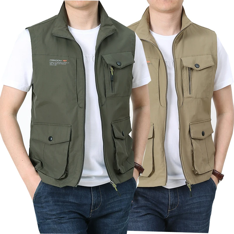 

Summer New Pockets Men US Tactical Hiking Fishing Vest Mens Photographer Cargo Waistcoat Mesh Camping Climb Jacket Tool Vest