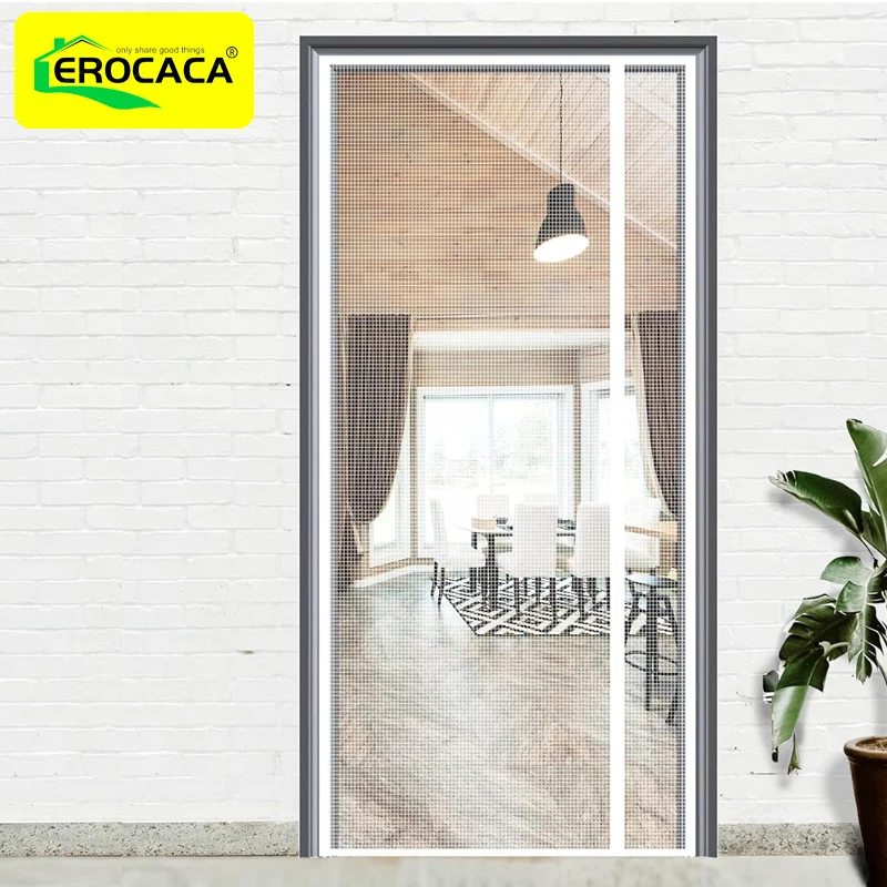 

EROCACA Side Open Magnetic Door Screen Mosquito Net Custom Curtain Fly Insect Anti-mosquito Invisible Mesh For Summer Indoor