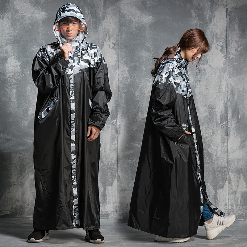 Camouflage Raincoat Long Cover Foot Electric Car Raincoat Double Brim Men and Women with Sleeves Zipper Front Opening Rain Gear
Camouflage Raincoat Long Cover Foot Electric Car Raincoat Double Brim Men and Women with Sleeves Zipper Front Opening Rain Gear