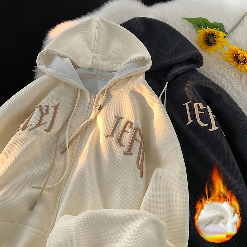 Autumn Winter Fleece Hoodies Waffle Embroidery Letters Hoodie Large Size 5XL Black Khaki Hooded Jacket Women Man Streetwear
Autumn Winter Fleece Hoodies Waffle Embroidery Letters Hoodie Large Size 5XL Black Khaki Hooded Jacket Women Man Streetwear