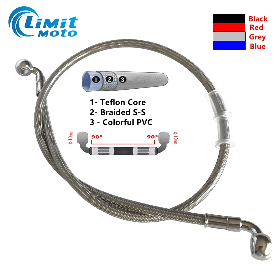 90° - 90° Motorcycle 400mm To 2200mm Dirt Bike Braided Steel Hydraulic Reinforce Brake line Clutch Oil Hose Tube
90° - 90° Motorcycle 400mm To 2200mm Dirt Bike Braided Steel Hydraulic Reinforce Brake line Clutch Oil Hose Tube