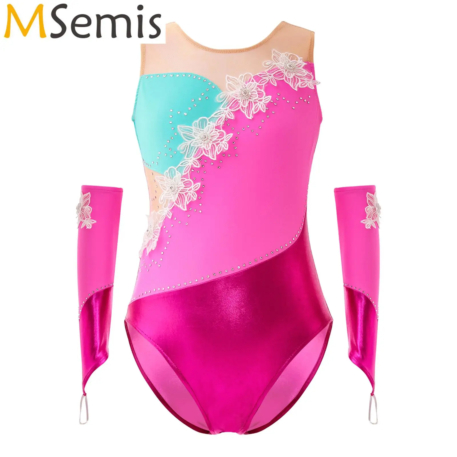 Kids Girls Sleeveless Round Neckline Shiny Rhinestone Ballet Dance Wear Gymnastic Dance Leotards with Hook Finger Sleeves
Kids Girls Sleeveless Round Neckline Shiny Rhinestone Ballet Dance Wear Gymnastic Dance Leotards with Hook Finger Sleeves
