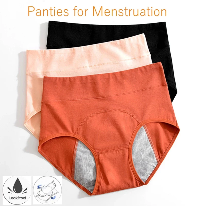 

Female Panties for Menstruation Cotton Physiological Briefs Women High Waist Leak Proof Period Underwear Menstrual Underpants